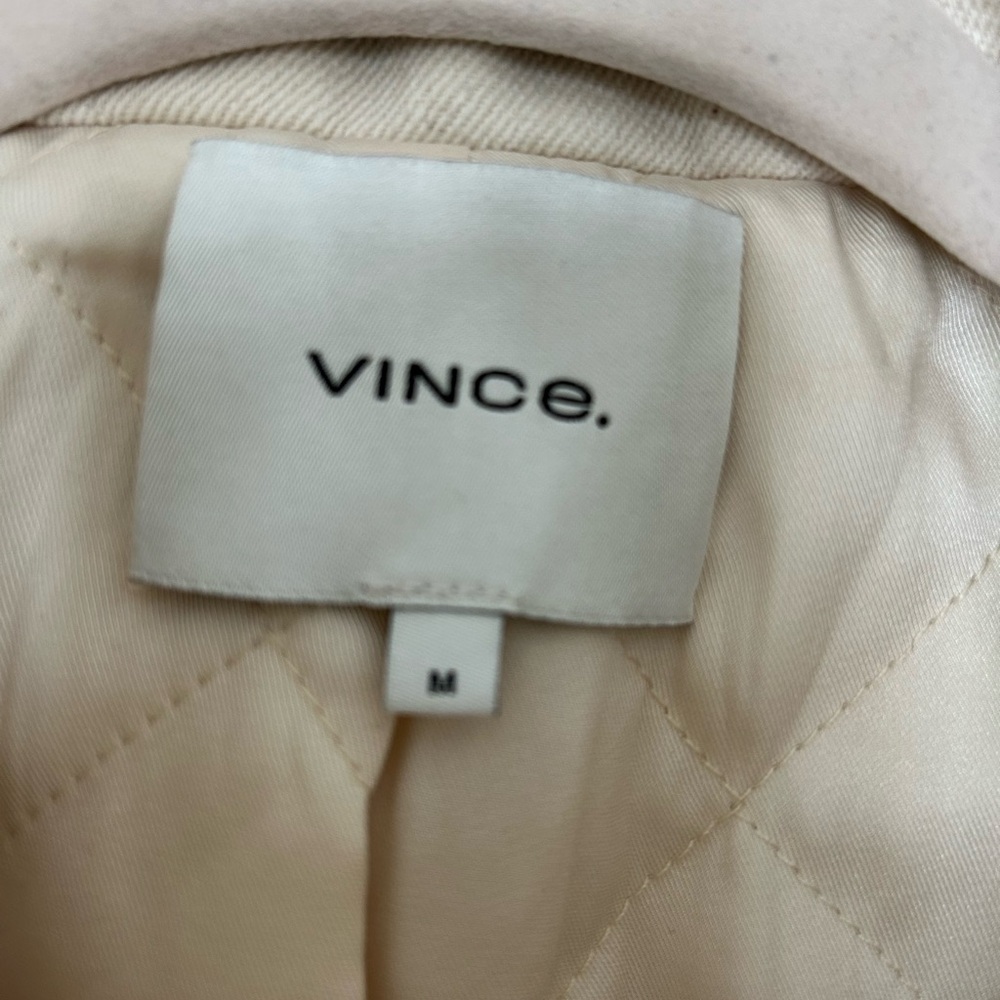 VINCE Women's Cream Belted Jacket - Picture 2 of 10